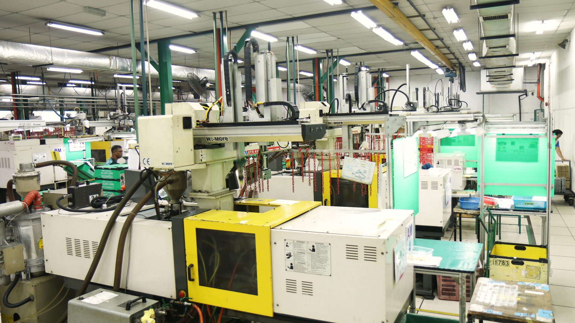 Plastic injection moulding machines at Allied Hori, Malaysia